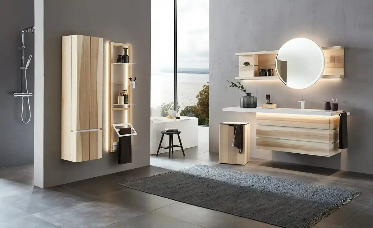 Bild 1 von Hochschrank   ¦ holzfarben ¦ Maße (cm): B: 38,4 H: 153,6 T: 33.1 Schränke > Badschränke > Bad-Hochschränke - Möbel Kraft