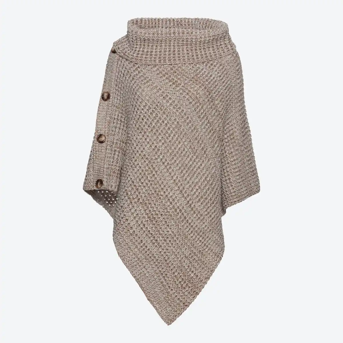 Bild 1 von Damen-Strick-Poncho mit dekorativen Knöpfen