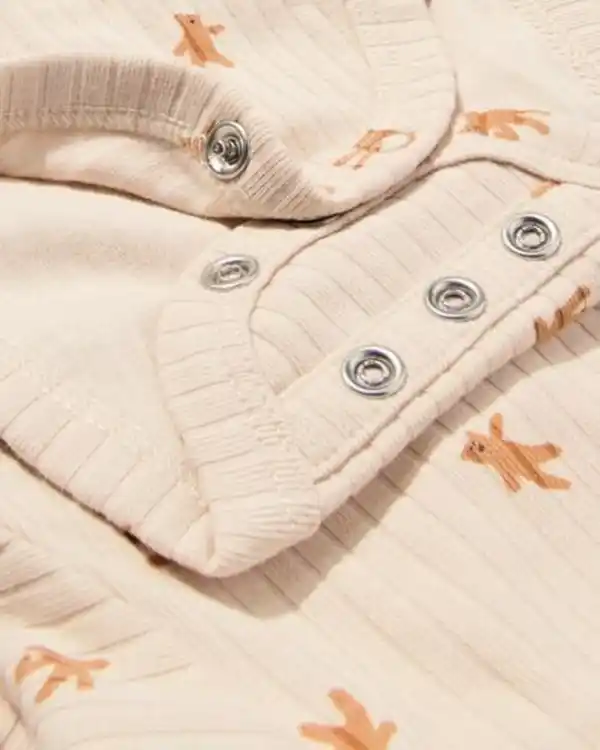 Bild 4 von Newborn-Wickelstrampler zum Mitwachsen, LENZING™ ECOVERO™, gerippt, Bären ecru