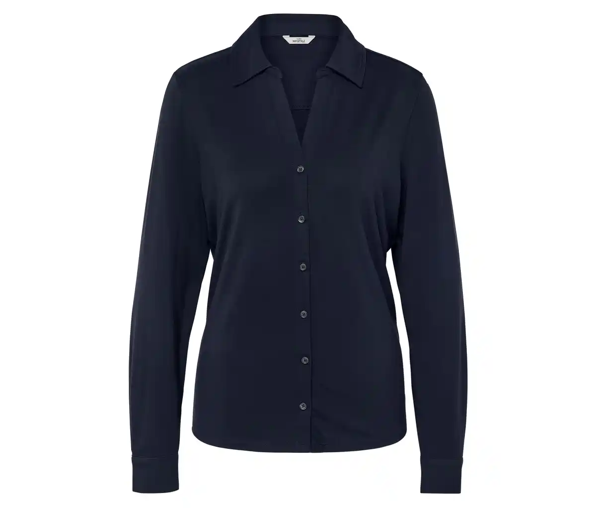 Bild 1 von Blusenshirt mit Knopfleiste, dunkelblau