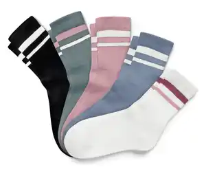 5 Paar Kinder-Tennissocken, pastell