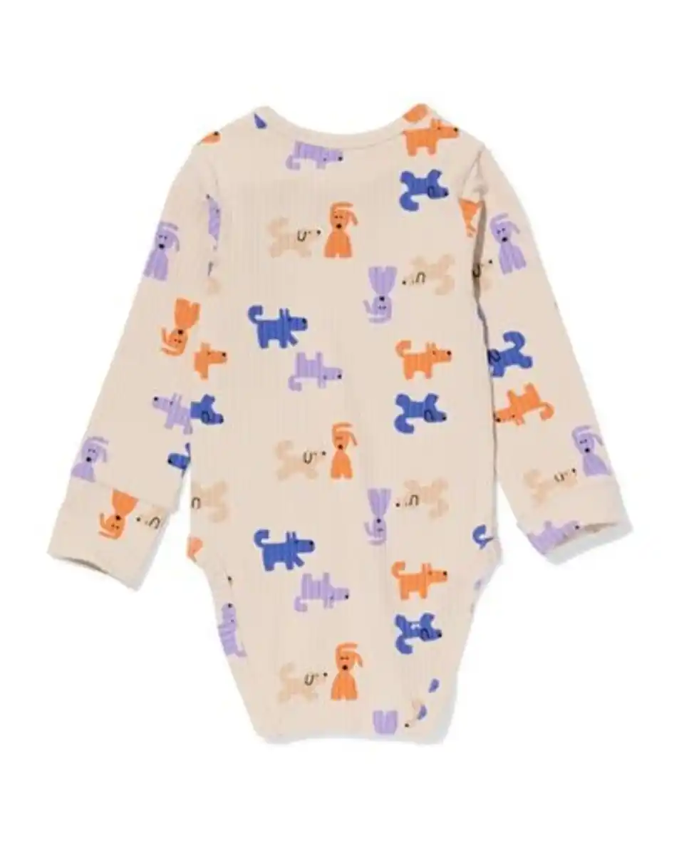 Bild 2 von Mitwachsender Strampler ecovero™ Hunde eierschalenfarben