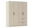 Bild 1 von Rauch Drehtürenschrank "Skandi" 4-türig mit zwei Schubladen, beige/champagner