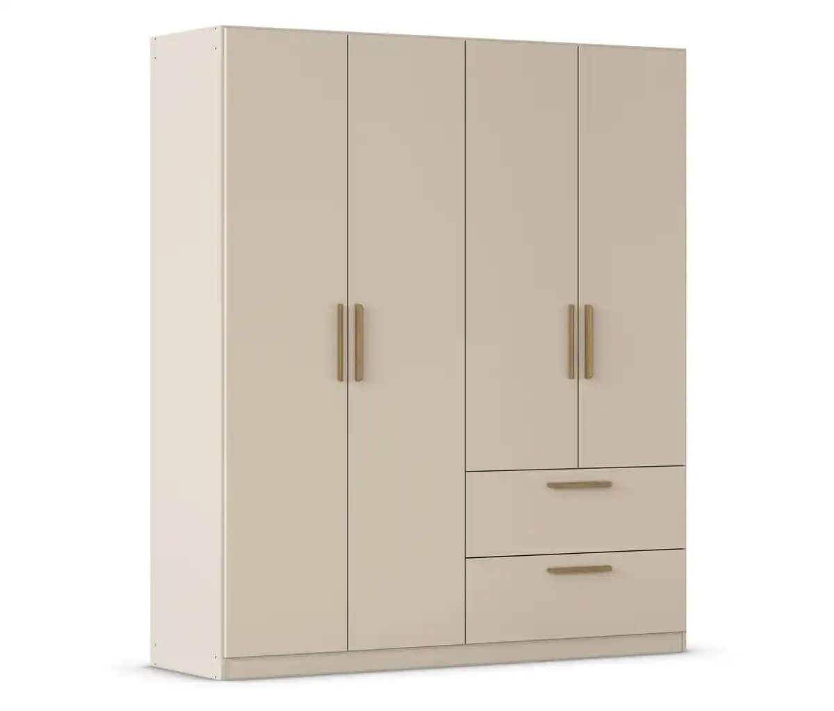 Bild 1 von Rauch Drehtürenschrank "Skandi" 4-türig mit zwei Schubladen, beige/champagner