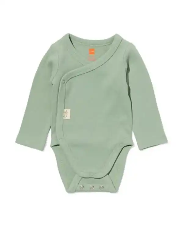 Bild 1 von Newborn-Wickelstrampler zum Mitwachsen, LENZING™ ECOVERO™, gerippt grün