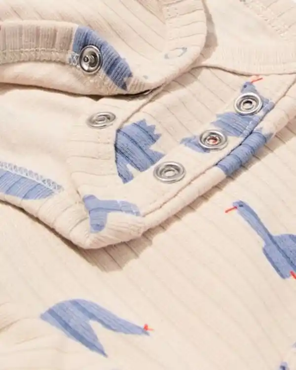 Bild 4 von Newborn-Wickelstrampler zum Mitwachsen, LENZING™ ECOVERO™, gerippt, Enten ecru