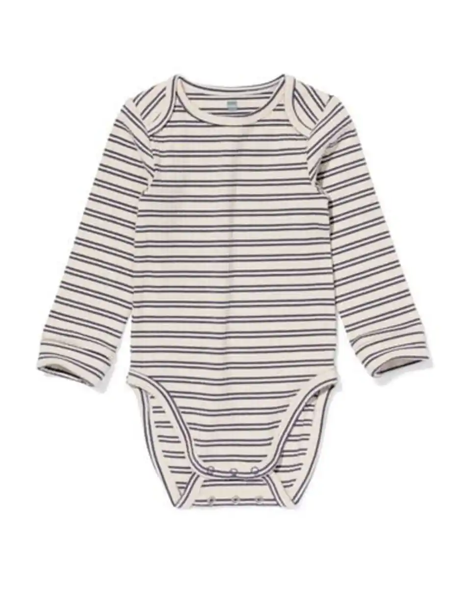 Bild 1 von Mitwachsender Strampler ecovero™ Streifen eierschalenfarben