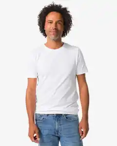 Herren-T-Shirts, Slim Fit, O-Ausschnitt, extra lang – 2 Stück weiß