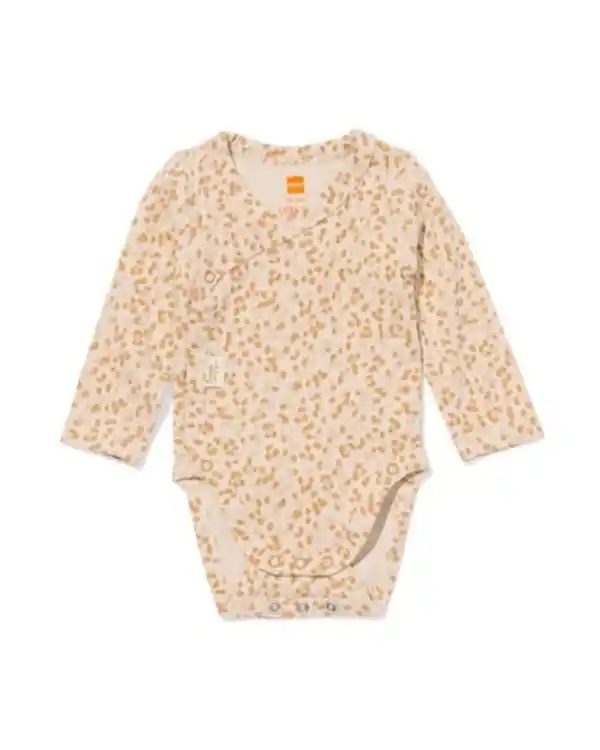 Bild 1 von Newborn-Wickelstrampler zum Mitwachsen, LENZING™ ECOVERO™, gerippt, Tiermotiv ecru