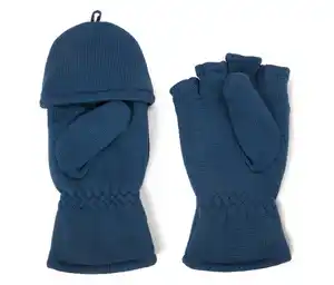 Kinder-Strickfleece-Klappfäustlinge