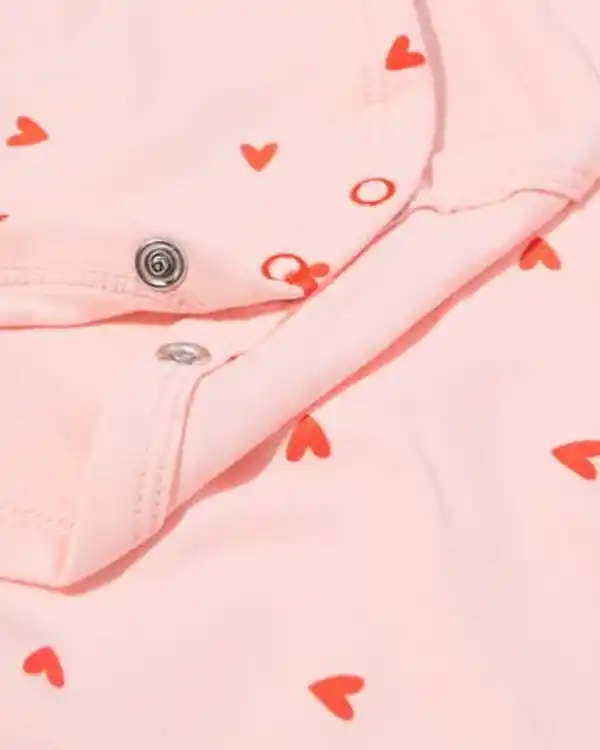 Bild 3 von Strampler Baumwolle mit Stretchanteil, Herzen – 3 Stück rosa