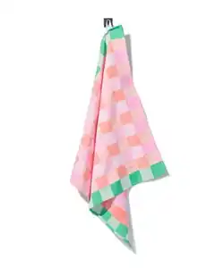 Geschirrtuch 65 x 65 cm Baumwolle rosa kariert