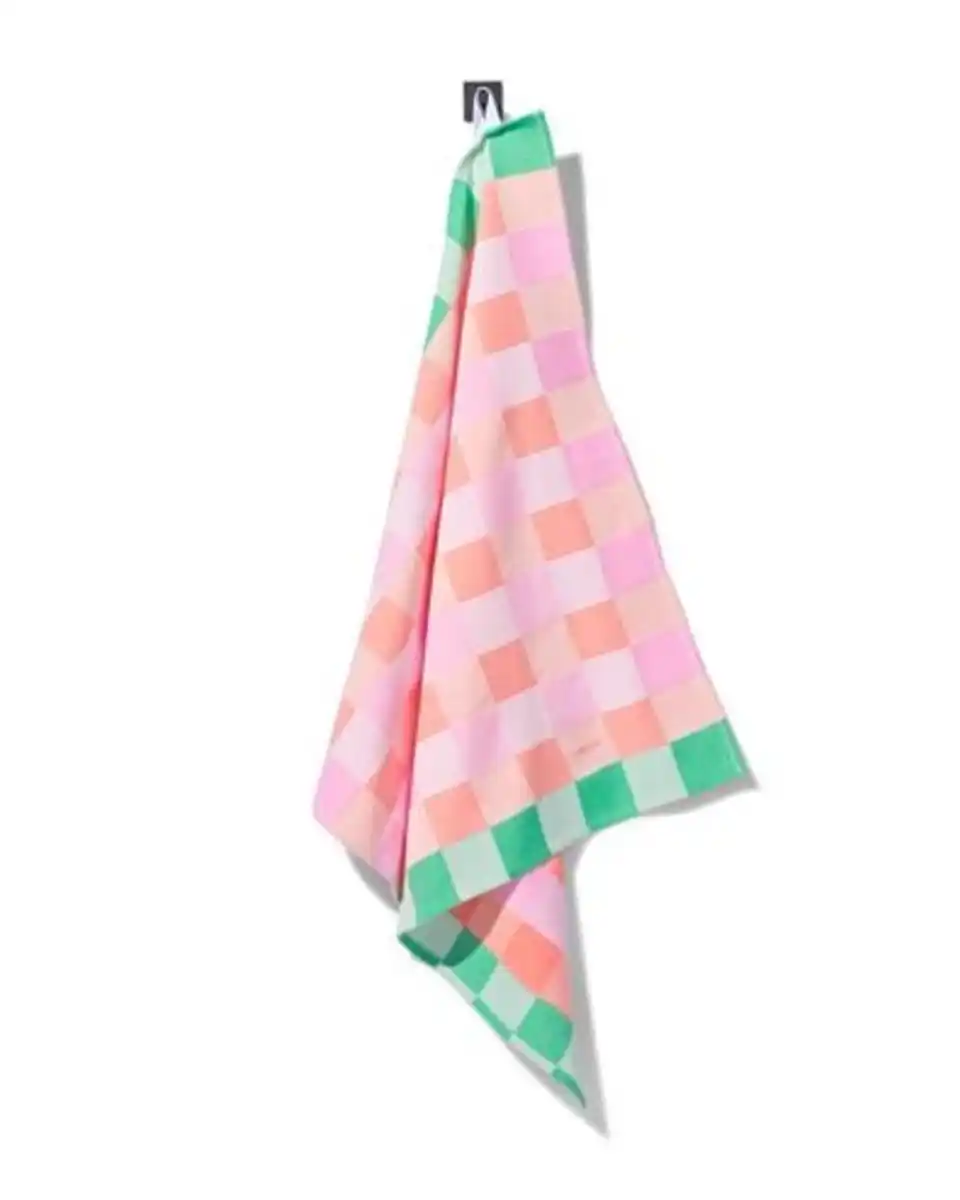 Bild 1 von Geschirrtuch 65 x 65 cm Baumwolle rosa kariert