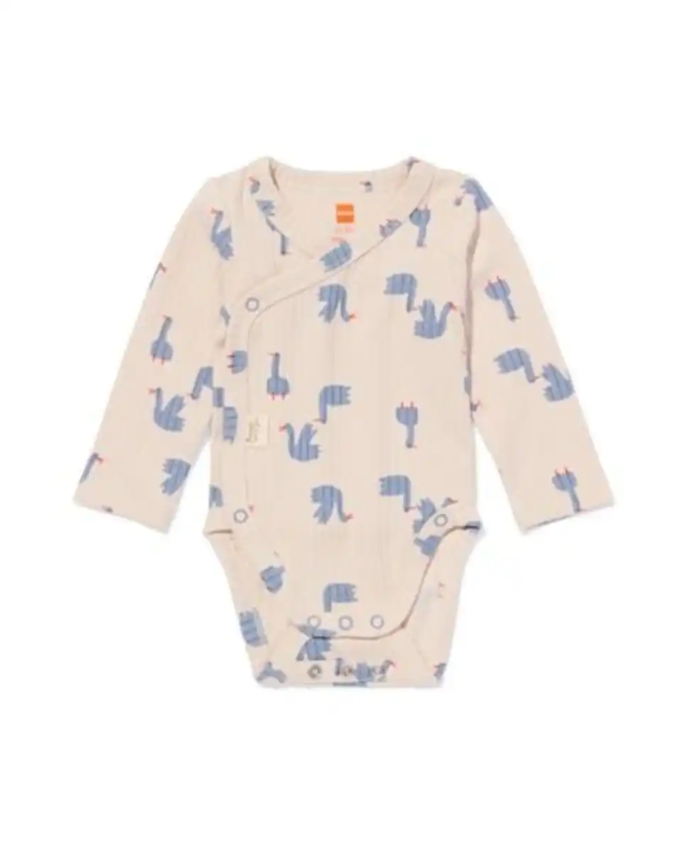 Bild 1 von Newborn-Wickelstrampler zum Mitwachsen, LENZING™ ECOVERO™, gerippt, Enten ecru