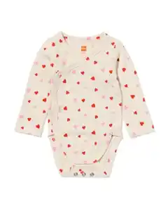 Newborn-Wickelstrampler zum Mitwachsen, LENZING™ ECOVERO™, gerippt, Herzen ecru