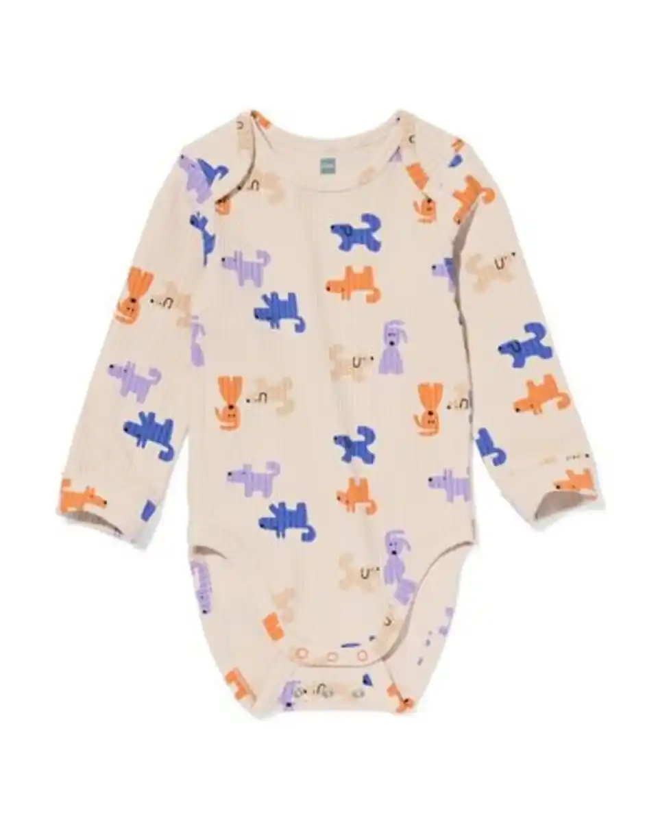 Bild 1 von Mitwachsender Strampler ecovero™ Hunde eierschalenfarben