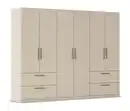 Bild 1 von Rauch Drehtürenschrank "Skandi" 6-türig mit vier Schubladen, beige/champagner