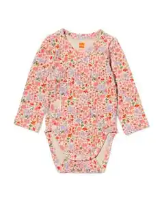 Newborn-Wickelstrampler zum Mitwachsen, LENZING™ ECOVERO™, gerippt, Blumen ecru
