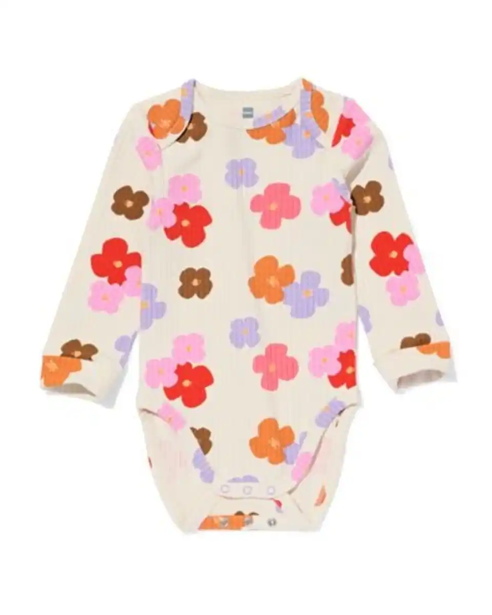 Bild 1 von Mitwachsender Strampler ecovero™ Blumen eierschalenfarben