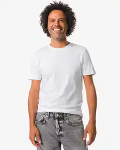 Herren T-Shirts Slim Fit mit O-Ausschnitt – 2 Stück weiß