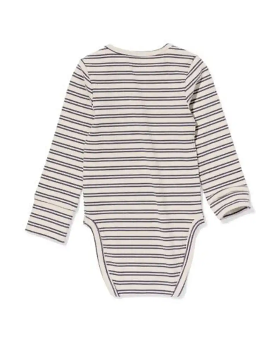 Bild 3 von Mitwachsender Strampler ecovero™ Streifen eierschalenfarben