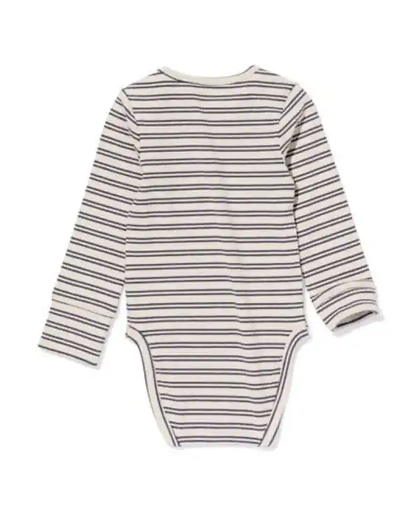 Bild 3 von Mitwachsender Strampler ecovero™ Streifen eierschalenfarben