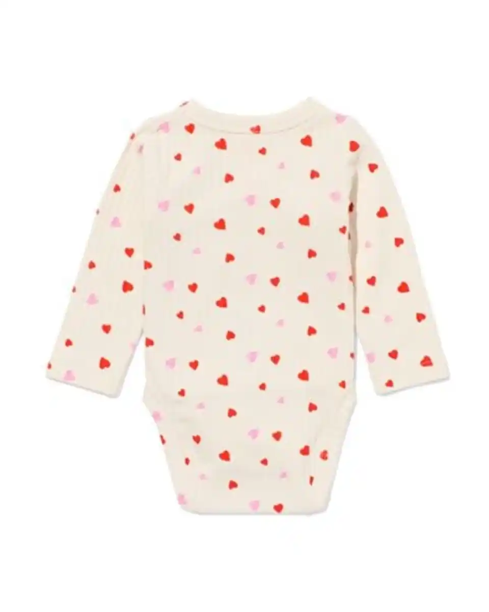 Bild 2 von Newborn-Wickelstrampler zum Mitwachsen, LENZING™ ECOVERO™, gerippt, Herzen ecru