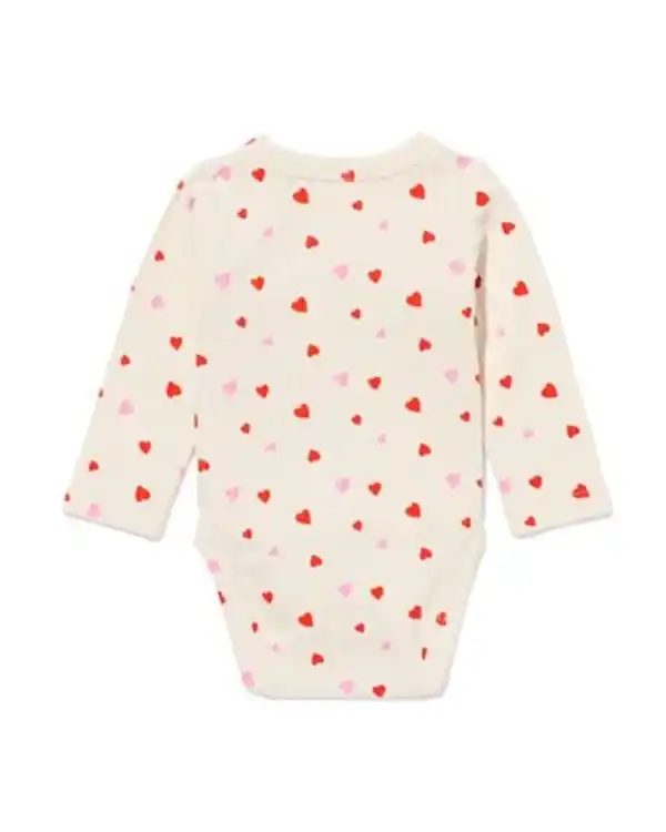 Bild 2 von Newborn-Wickelstrampler zum Mitwachsen, LENZING™ ECOVERO™, gerippt, Herzen ecru