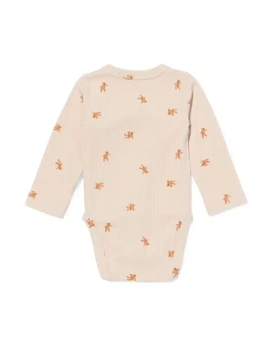 Bild 2 von Newborn-Wickelstrampler zum Mitwachsen, LENZING™ ECOVERO™, gerippt, Bären ecru