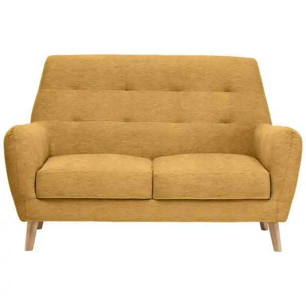 Bild 1 von Carryhome 2-Sitzer-Sofa, Gelb, Textil, Eiche, massiv, 160x105x84 cm, Typenauswahl, Rücken echt, Wohnzimmer, Sofas & Couches, Sofas, 2-Sitzer Sofas