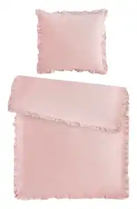 Bettwäsche Rüschen XL Rosa ca. 155x200cm