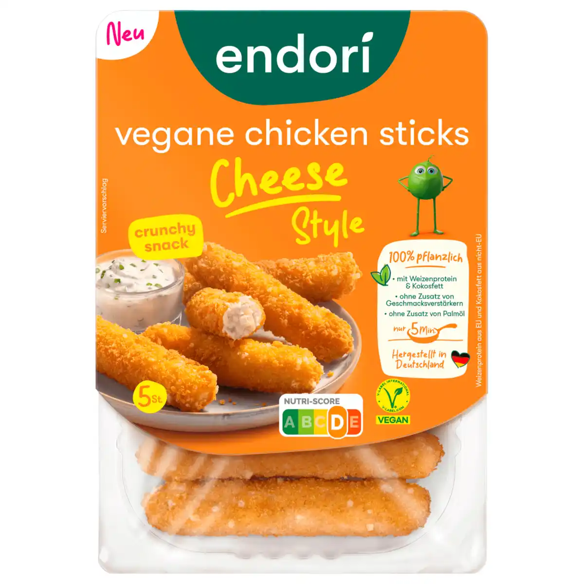Bild 1 von endori vegane Chicken Sticks Cheese Style 180g