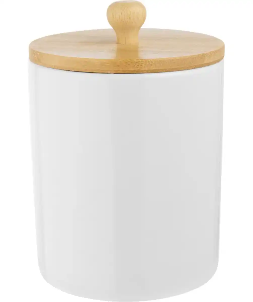 Bild 1 von Vorratsdose mit Deckel aus Bambus, weiß