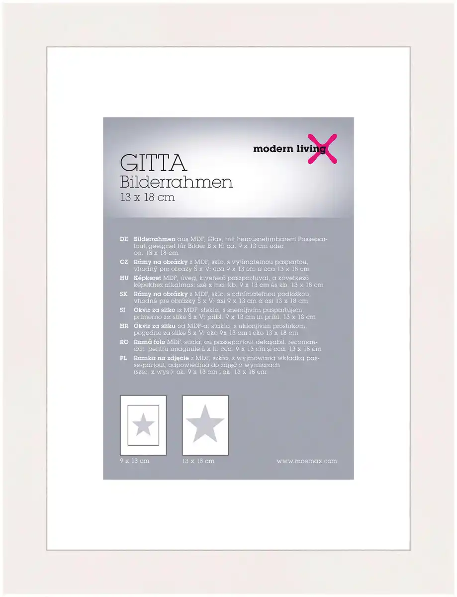 Bild 1 von Bilderrahmen Gitta ca. 13x18cm, Weiß