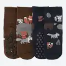 Bild 1 von Baby-Jungen-ABS-Socken Waldtier-Motiven, 2er-Pack