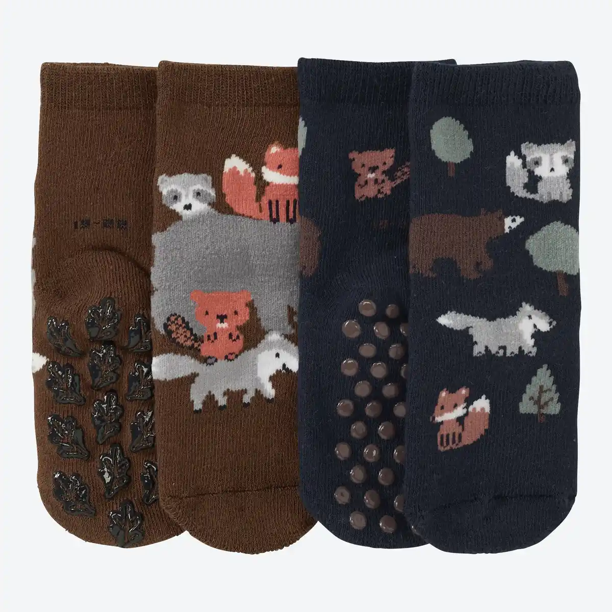 Bild 1 von Baby-Jungen-ABS-Socken Waldtier-Motiven, 2er-Pack