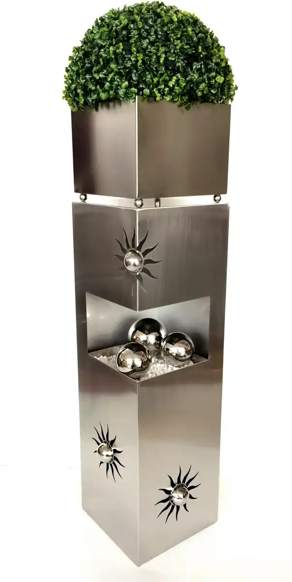 Bild 1 von Blumensäule Sonne ca. 28x100 cm Edelstahl, Silberfarben