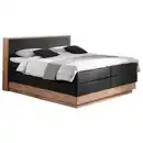 Bild 1 von Mid.you Boxspringbett, Schwarz, Eiche, Textil, Eiche, massiv, H2, 7-Zonen, Höhe ca. 64 cm, 180x200 cm, Fsc, Bettkasten, gepolstertes Kopfteil, Stoffauswahl, Topper durchgehend, Wendematratze mit unt
