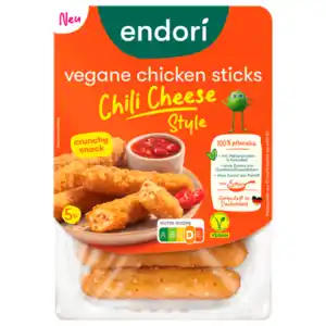 endori vegane chicken sticks chili cheese style 180g