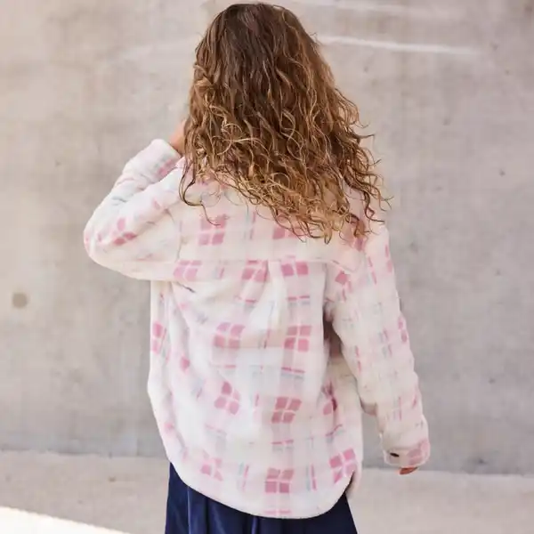 Bild 4 von Kinder-Mädchen-Coralfleece-Jacke mit Knöpfen