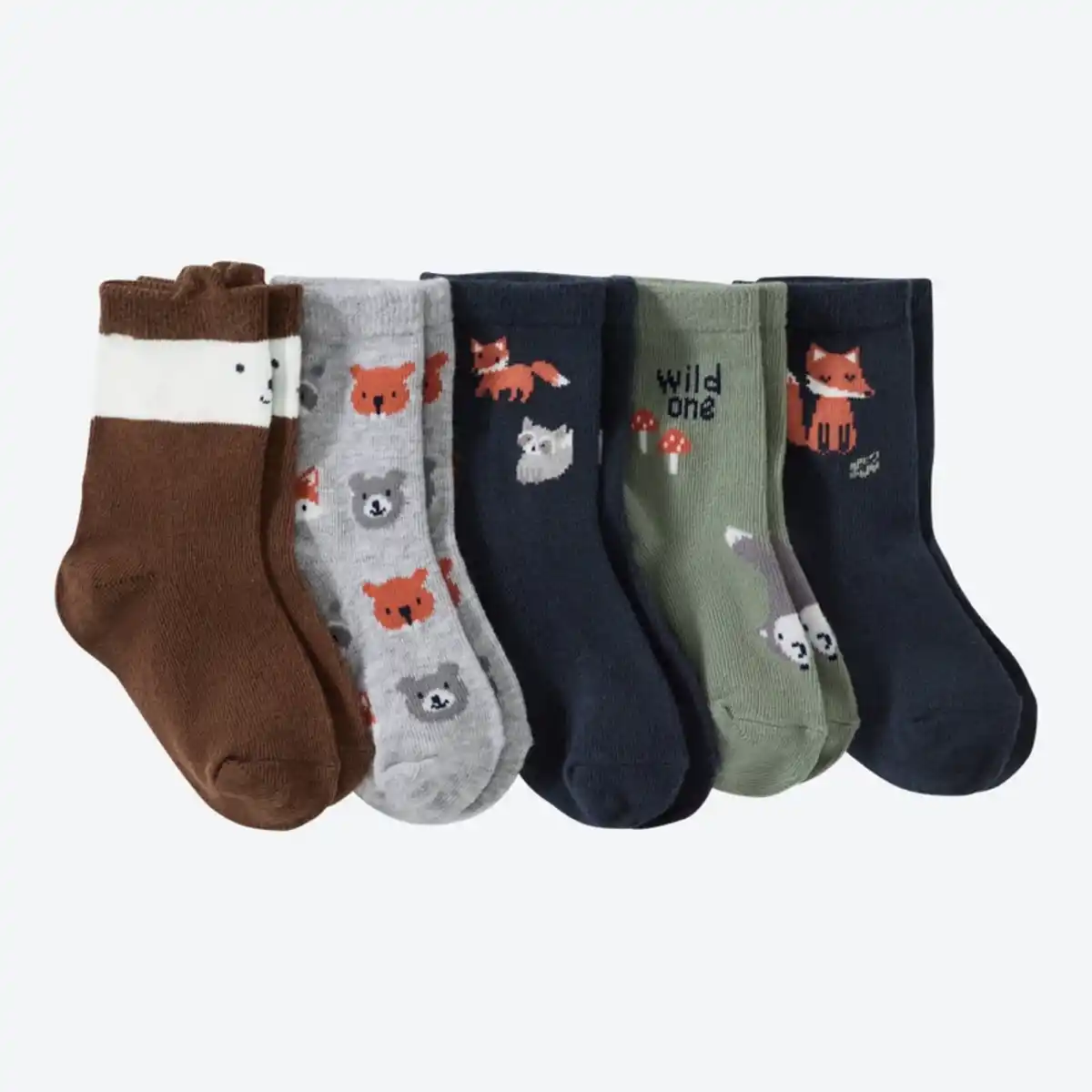 Bild 2 von Baby-Jungen-Socken mit Waldtier-Motiven, 5er-Pack
