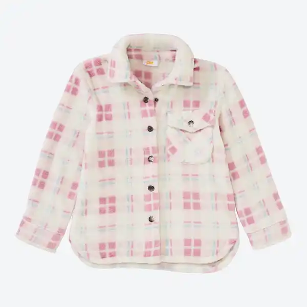 Bild 3 von Kinder-Mädchen-Coralfleece-Jacke mit Knöpfen