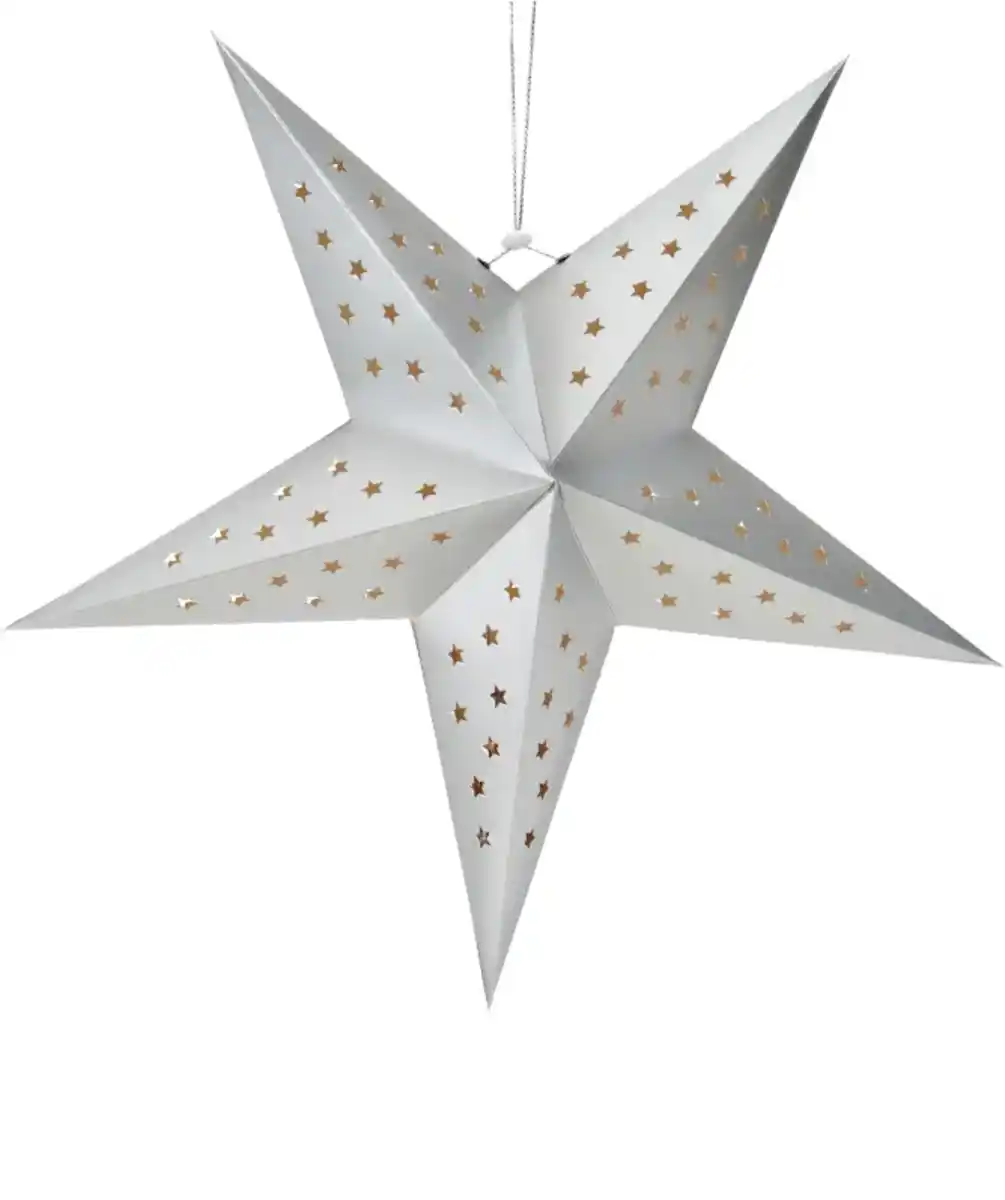 Bild 1 von LED-Papierstern Weihnachten, grau