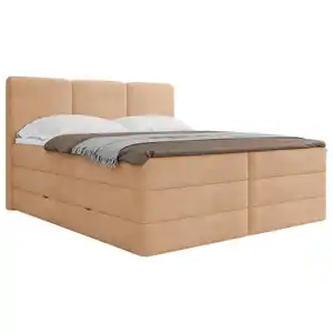 Mid.you Boxspringbett, Terracotta, Holz, Textil, Holzwerkstoff, H3 + H4, 160x200 cm, Bettkasten, gepolstertes Kopfteil, Topper durchgehend, Wendematratze mit unterschiedlichen Härtegraden, Matratze