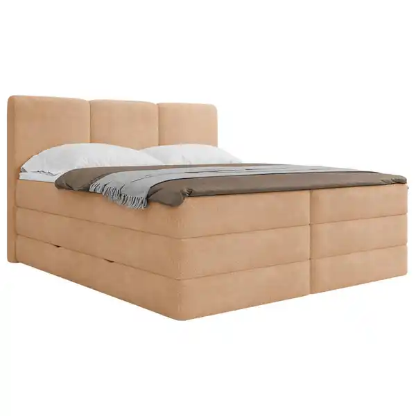 Bild 1 von Mid.you Boxspringbett, Terracotta, Holz, Textil, Holzwerkstoff, H3 + H4, 160x200 cm, Bettkasten, gepolstertes Kopfteil, Topper durchgehend, Wendematratze mit unterschiedlichen Härtegraden, Matratze