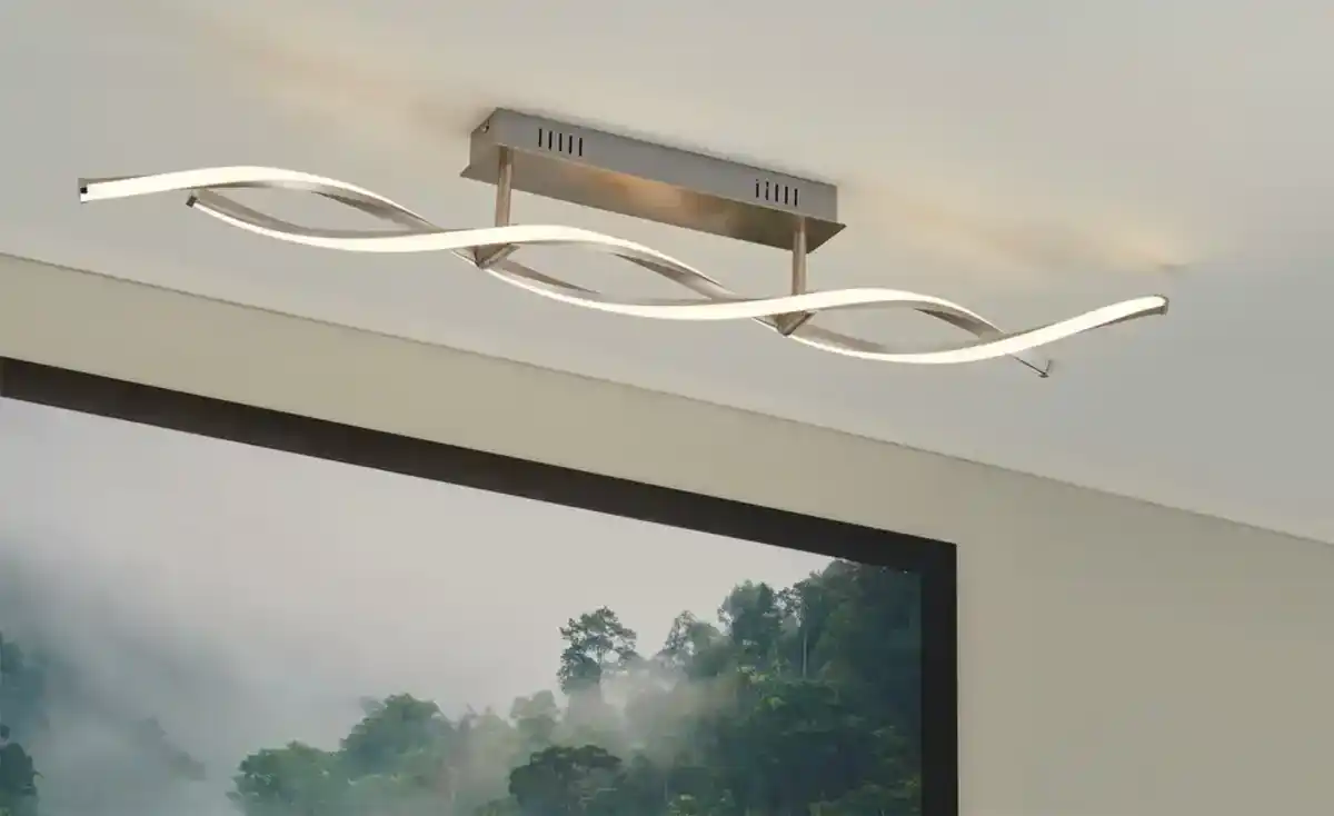 Bild 1 von Paul Neuhaus LED-Deckenleuchte, 2-flammig, geschwungen, Nickel-matt Polina