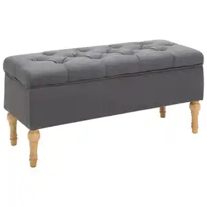 Mid.you Hockerbank, Grau, Schwarz, Holz, Textil, Birke, Kiefer, massiv, Sperrholz, 1-Sitzer, 108x45x43 cm, Abstellfläche, Esszimmer, Bänke, Sitzbänke
