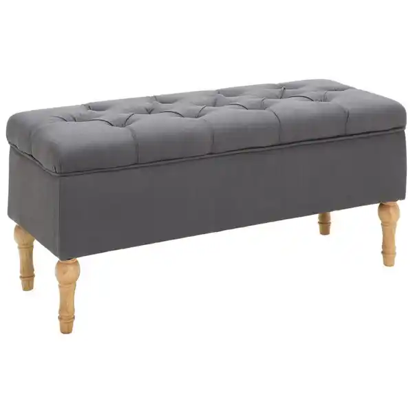 Bild 1 von Mid.you Hockerbank, Grau, Schwarz, Holz, Textil, Birke, Kiefer, massiv, Sperrholz, 1-Sitzer, 108x45x43 cm, Abstellfläche, Esszimmer, Bänke, Sitzbänke