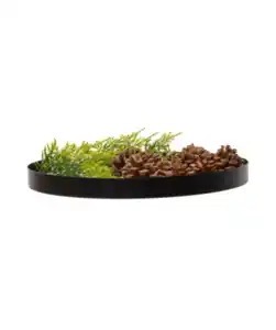 Dekotablett mit Kerzenhaltern Weihnachten, schwarz