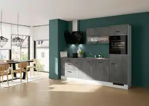 Küchenblock IKZ mit Geräten ca. 270 cm Grau, Grau